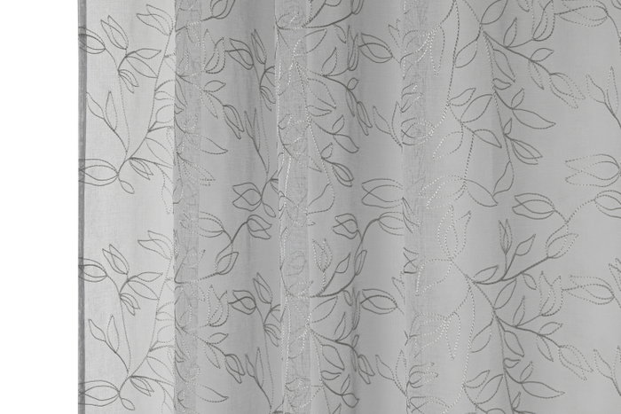 DKD Home Decor Cortina de Poliester 140x260 con 8 Anillas Gris Claro DKD Home Decor Cortina de Poliester 140x260 con 8 Anillas Gris Claro