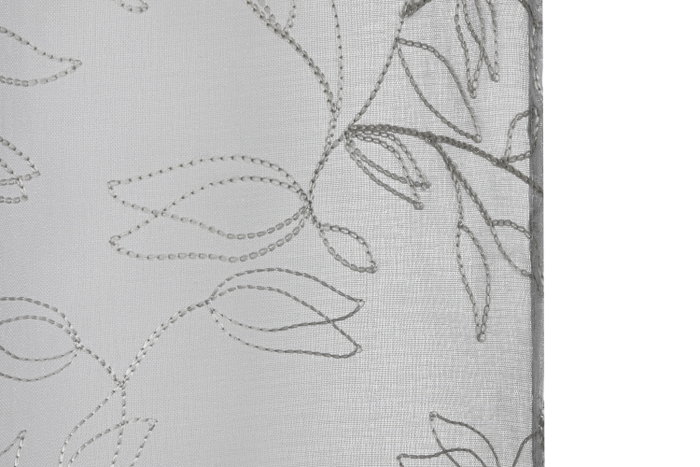 DKD Home Decor Cortina de Poliester 140x260 con 8 Anillas Gris Claro DKD Home Decor Cortina de Poliester 140x260 con 8 Anillas Gris Claro