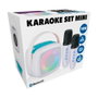 Basics Karaoke Set Mini Inalámbrico Portátil con 2 Micrófonos, Altavoz RGB, Bluetooth 5.4, Radio FM/USB/AUX/TF, 10W, Batería Recargable, Color Surtido