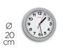Maul Reloj de Pared Eléctrico Redondo 20 cm Diámetro, Marco de Plástico, Cristal Mineral, Cuarzo, Color Plata