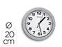 Maul Reloj de Pared Eléctrico Redondo 20 cm Diámetro, Marco de Plástico, Cristal Mineral, Cuarzo, Color Plata