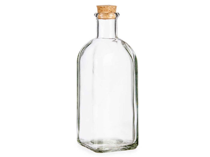 Vivalto Frasca Vidrio 500 ml con Tapón de Corcho - Dimensiones 7 x 20 x 7 cm (Set de 36)