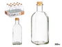 Vivalto Frasca Vidrio 500 ml con Tapón de Corcho - Dimensiones 7 x 20 x 7 cm (Set de 36)