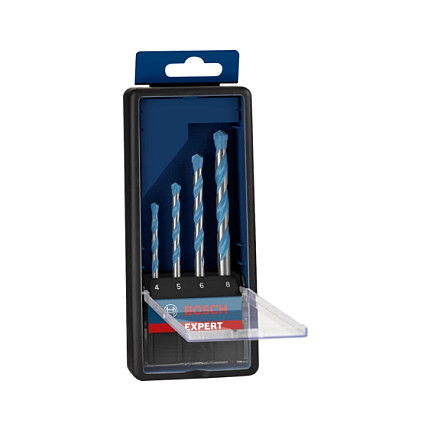 Bosch CYL-9 MC Expert Juego de 4 Brocas de Centrar para Concreto y Baldosa Blanda, 4/5/6/8 mm, 2 608 900 645