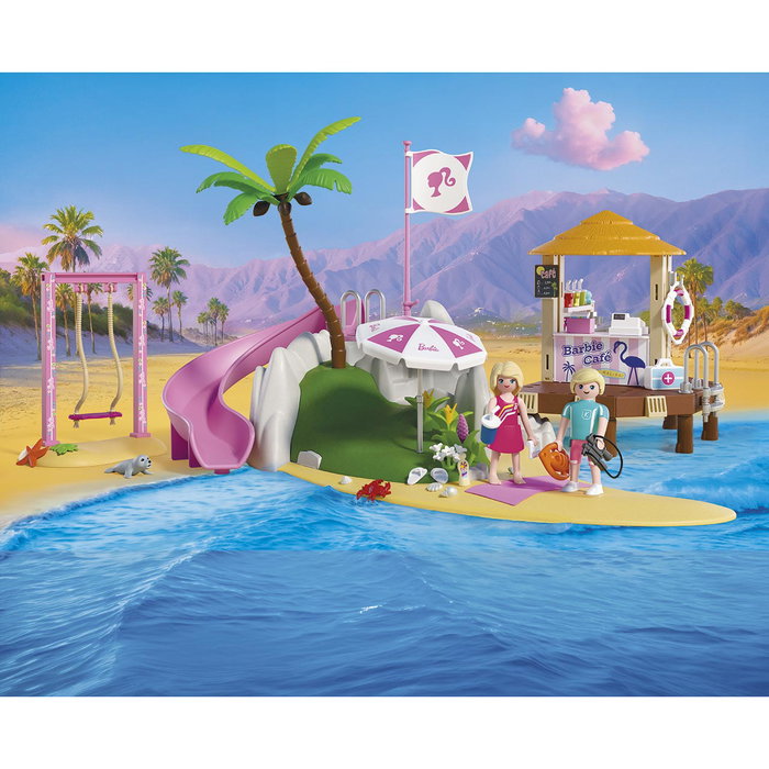 Playmobil - Barbie Café de Playa 72121 Parque Acuático Malibu con Toboganes y Piscina, Juguete en Español +4 Años Playmobil - Barbie Café de Playa 72121 Parque Acuático Malibu con Toboganes y Piscina, Juguete en Español +4 Años