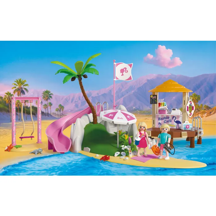 Playmobil Barbie Parque Acuático Malibu con Toboganes y Piscina 72121