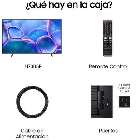 Samsung Televisor Crystal UHD TU55U7005FKXXC 55" UltraHD 4K Smart TV