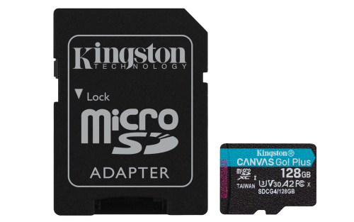 Kingston Canvas Go! Plus 128 GB microSDXC A2 U3 V30 con adaptador Kingston Canvas Go! Plus 128 GB microSDXC A2 U3 V30 con adaptador