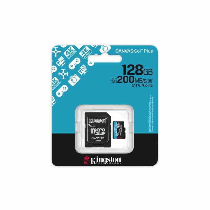 Kingston Canvas Go! Plus 128 GB microSDXC A2 U3 V30 con adaptador Kingston Canvas Go! Plus 128 GB microSDXC A2 U3 V30 con adaptador