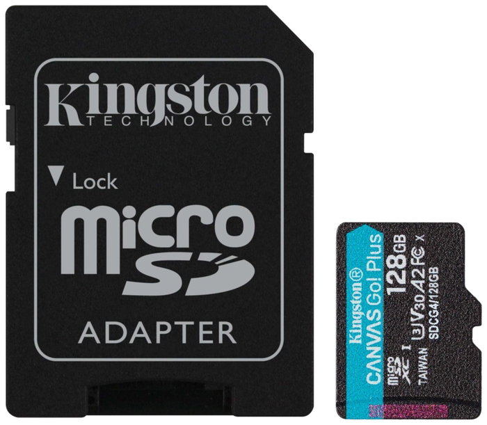 Kingston Canvas Go! Plus 128 GB microSDXC A2 U3 V30 con adaptador Kingston Canvas Go! Plus 128 GB microSDXC A2 U3 V30 con adaptador