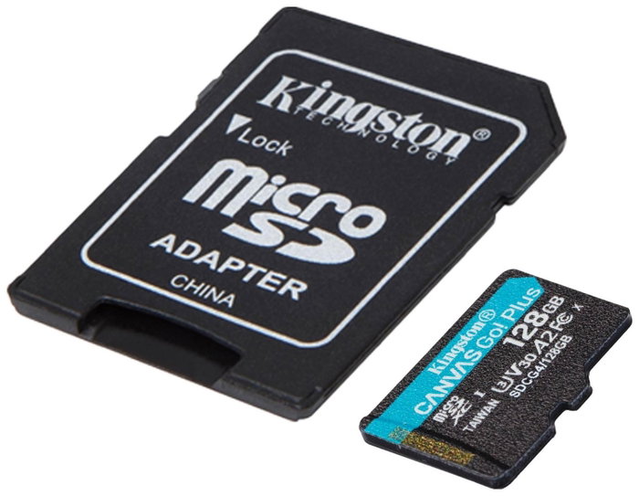 Kingston Canvas Go! Plus 128 GB microSDXC A2 U3 V30 con adaptador Kingston Canvas Go! Plus 128 GB microSDXC A2 U3 V30 con adaptador