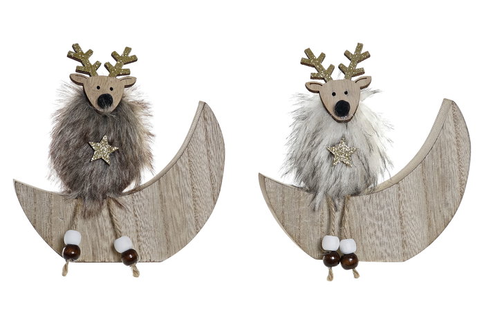 DKD Home Decor Decoración Poliéster Luna y Reno Surtido 13x3x13 cm DKD Home Decor Decoración Poliéster Luna y Reno Surtido 13x3x13 cm