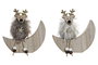 DKD Home Decor Decoración Poliéster Luna y Reno Surtido 13x3x13 cm
