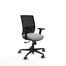 PIQUERAS Y CRESPO Silla de oficina Yunquera con mecanismo Sincro, Gris claro y Negro
