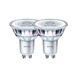 Philips Bombilla LED GU10 4.6W 355lm 2700K Luz Cálida Pack 2 Unidades