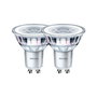 Philips Bombilla LED GU10 4.6W 355lm 2700K Luz Cálida Pack 2 Unidades