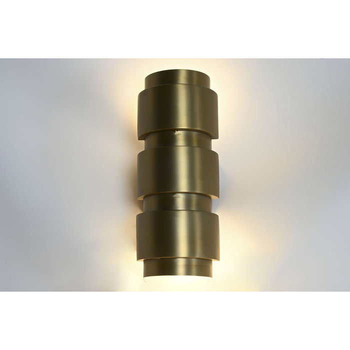 DKD Home Decor Lámpara Aplique de Acero Patinado Dorado Mate