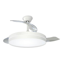 Edm Ventilador de techo blanco con 3 aspas retráctiles y motor DC