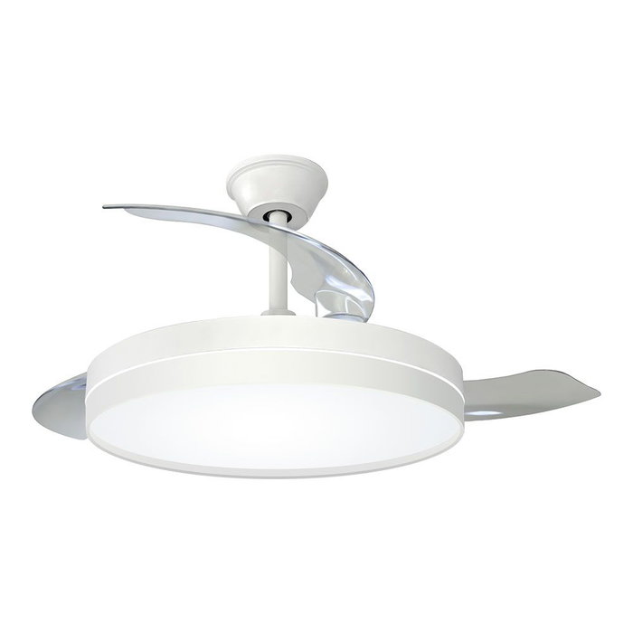 Edm Ventilador de techo blanco con 3 aspas retráctiles y motor DC Edm Ventilador de techo blanco con 3 aspas retráctiles y motor DC