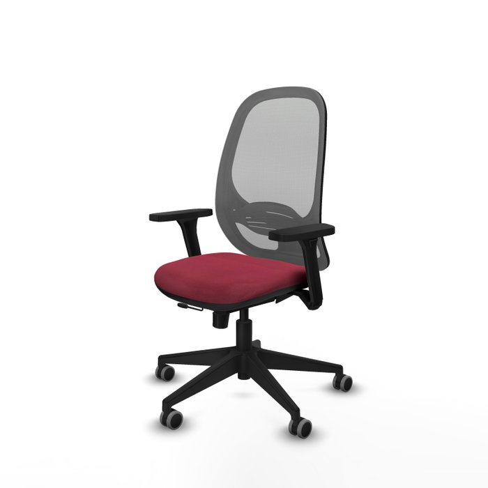 PIQUERAS Y CRESPO Silla de oficina Cilanco con mecanismo Sincro/Traslack, Tela Granate y Malla Gris PIQUERAS Y CRESPO Silla de oficina Cilanco con mecanismo Sincro/Traslack, Tela Granate y Malla Gris