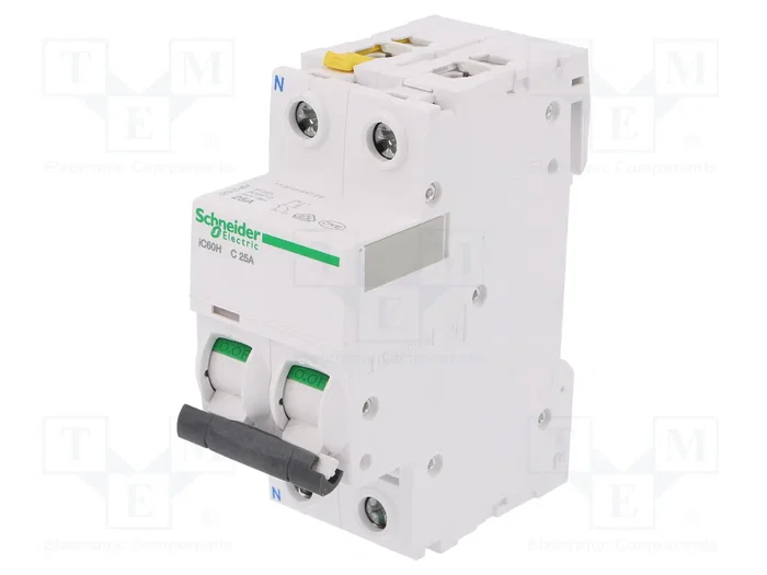 SCHNEIDER ELECTRIC Interruptor magnetotérmico iC60H 25A 1+N 400VAC 10kA SCHNEIDER ELECTRIC Interruptor magnetotérmico iC60H 25A 1+N 400VAC 10kA
