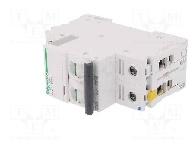 SCHNEIDER ELECTRIC Interruptor magnetotérmico iC60H 25A 1+N 400VAC 10kA SCHNEIDER ELECTRIC Interruptor magnetotérmico iC60H 25A 1+N 400VAC 10kA