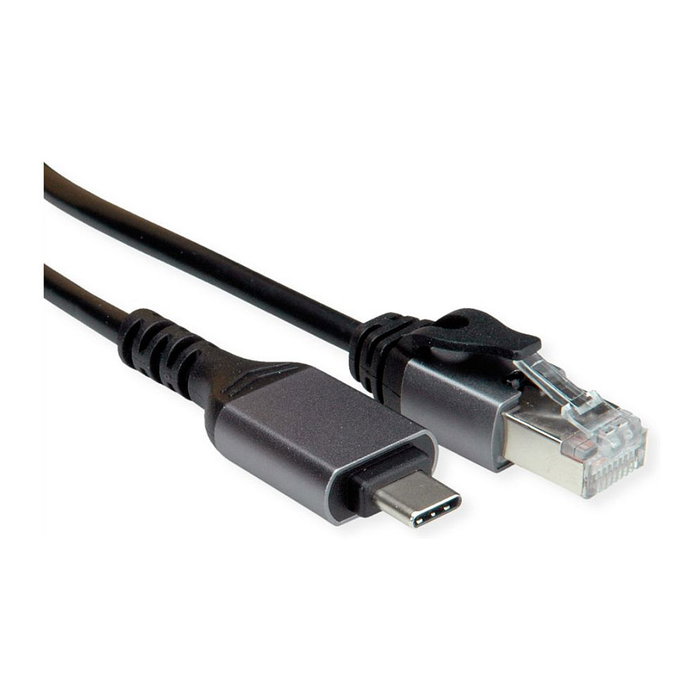 VALUE VALUE 12.99.1167-10 Cable Adaptador USB 3.2 Gen 2 Tipo C a Gigabit Ethernet, Negro, 2 Metros, RJ-45