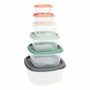 Excellent Houseware Set de 6 fiambreras de plástico con tapas de colores