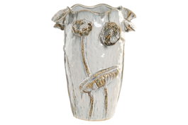 DKD Home Decor Jarrón de Cerámica Blanco 27x27x35 cm