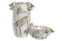 DKD Home Decor Jarrón de Cerámica Blanco 27x27x35 cm