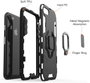 CoreParts Funda iPhone XR, Funda Militar Anti-Caidas a Prueba de Golpes con Anillo Magnético y Cubierta Silicone TPU para Protección Completa - Negro