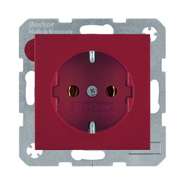 Berker 47438912 Toma de corriente Schuko cristal rojo brillante