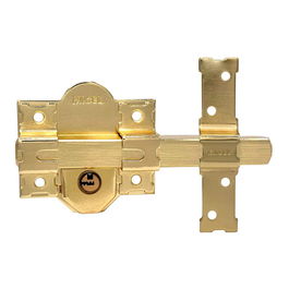 MICEL Cerrojo sobreponer CRR11 86L/50 mm, Reversible, con sistema antibumping, 5 llaves de seguridad, acabado latón satinado