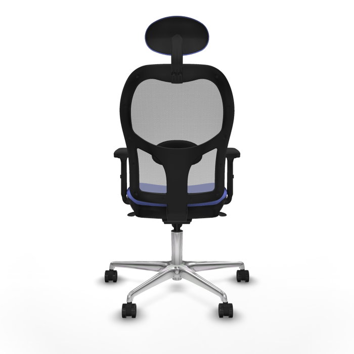 PIQUERAS Y CRESPO Silla de oficina Jorquera con mecanismo sincro, tela azul claro y malla gris