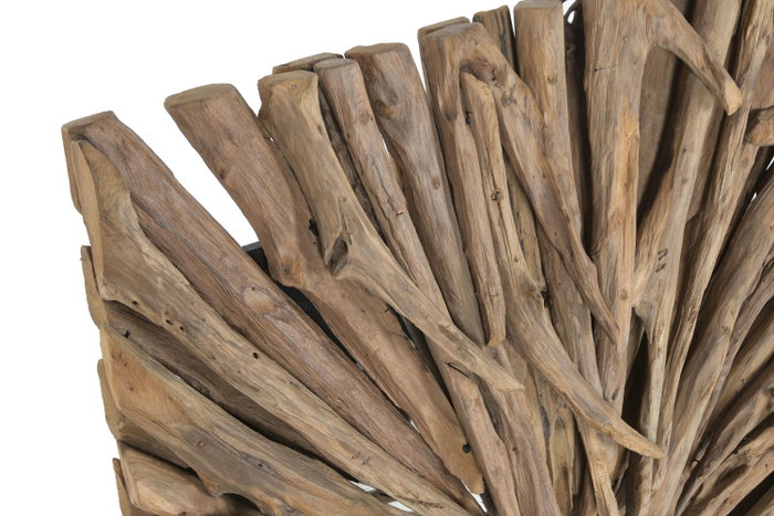 DKD Home Decor Lámpara Aplique de Pared de Teca Hecha a Mano 50x10x130 cm