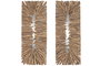 DKD Home Decor Lámpara Aplique de Pared de Teca Hecha a Mano 50x10x130 cm