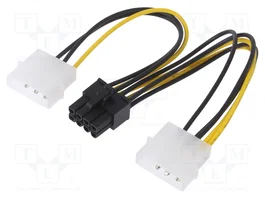 AKYGA Cable de alimentación Molex macho x2 a PCIe 8pin hembra, 0,15m