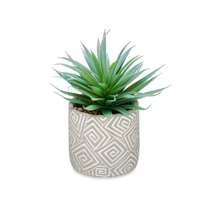 Planta Decorativa Ibergarden Madera Polietileno Plástico Cemento Suculenta 17 x 21 x 17 cm (8 Unidades)