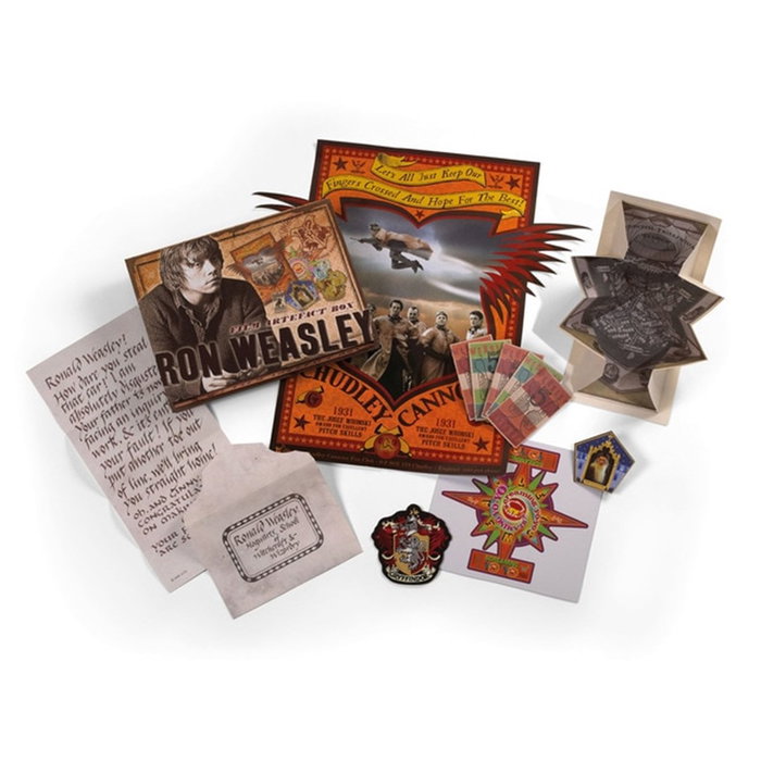 The Noble Collection Caja Recuerdos Harry Potter Ron Weasley Gryffindor Mapa Quidditch Carta Vociferadora Dumbledore