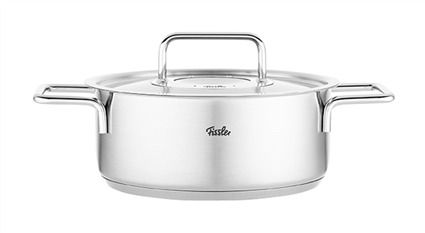 Fissler Pure Profi Cacerola de 24 cm con tapa de metal - Acero inoxidable reciclado - Ref 08612424000/0