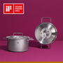 Fissler Pure Profi Cacerola de 24 cm con tapa de metal - Acero inoxidable reciclado - Ref 08612424000/0