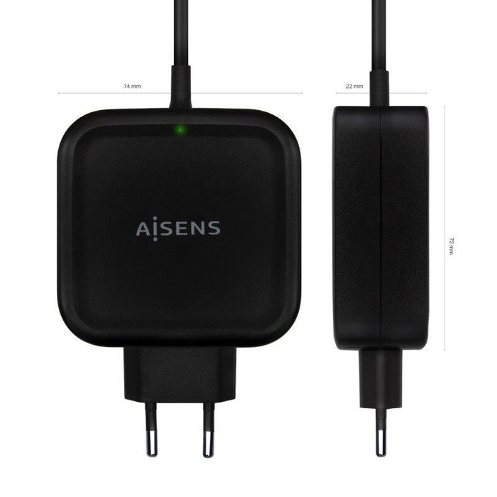 Aisens Cargador 65W USB-C PD3.0 QC3.0 Negro con Cable 1.2m Aisens Cargador 65W USB-C PD3.0 QC3.0 Negro con Cable 1.2m