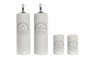 DKD Home Decor Set de Aceitera y Vinagrera de 4 Piezas en Gres y Madera Blanco