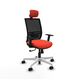 PIQUERAS Y CRESPO Silla de oficina Yunquera con mecanismo Sincro, Naranja oscuro y Negro