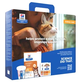 Hill's Feline K/D - Alimento Húmedo y Seco para Cuidado Renal - Kit con 1 bolsa 300g + 2 sobres 85g