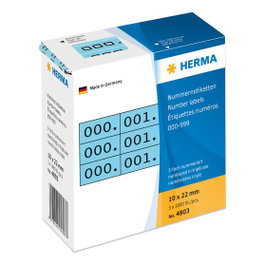 HERMA Nummernetik Etiquetas Autoadhesivas 10x22 mm Azul/Negro