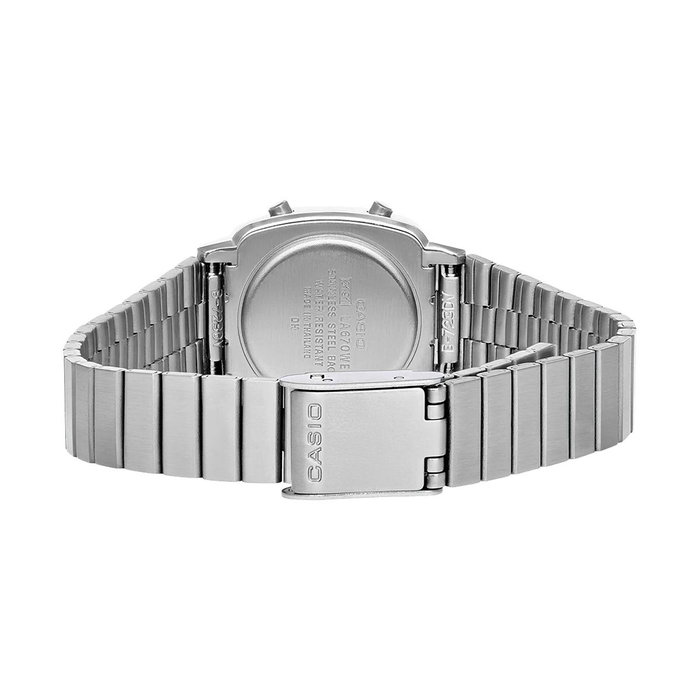 Casio LA670WES-4AEF con esfera marrón y correa gris