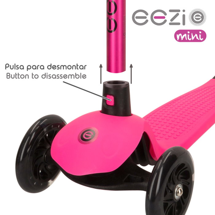 EEZI Patinete infantil de 3 ruedas fucsia con manillar desmontable EEZI Patinete infantil de 3 ruedas fucsia con manillar desmontable