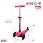 EEZI Patinete infantil de 3 ruedas fucsia con manillar desmontable