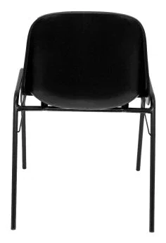 Piqueras y Crespo Alborea - Pack de 4 Sillas Confidente, Ergonómica y Apilable - Asiento y Respaldo Duro en PVC con Estructura Negra